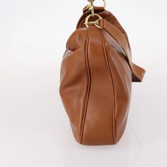 GUCCI Bamboo Shoulder Bag Leather 2way Brown Gold - Picture 4 of 16